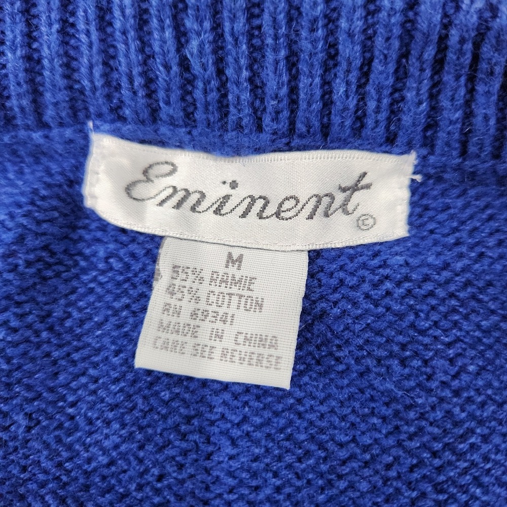 VTG‎ Eminent Sweater Medium Sequins Christmas Balloons Ramie Cotton Embellished - Picture 7 of 10